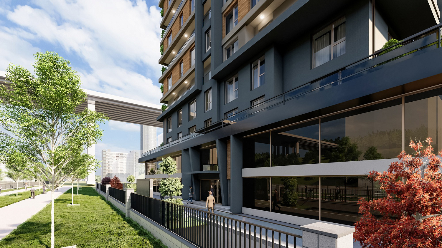 Modern residential complex with infrastructure