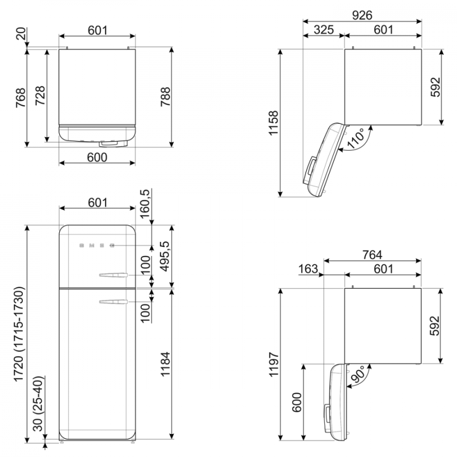Photo Smeg FAB30LPB5 refrigerator