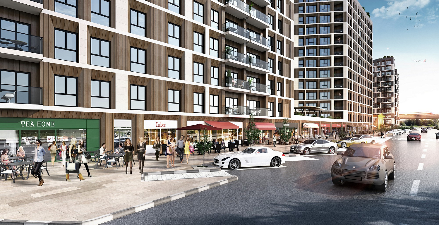 Modern residential complex near the main highways
