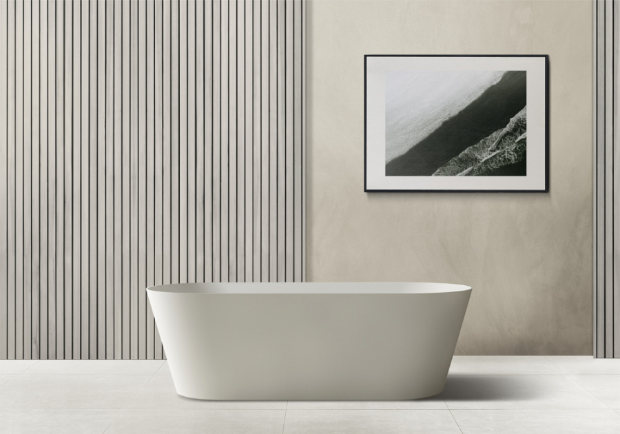 Photo Bath of artificial stone Abber Stein 165x70 AS9622 white matte