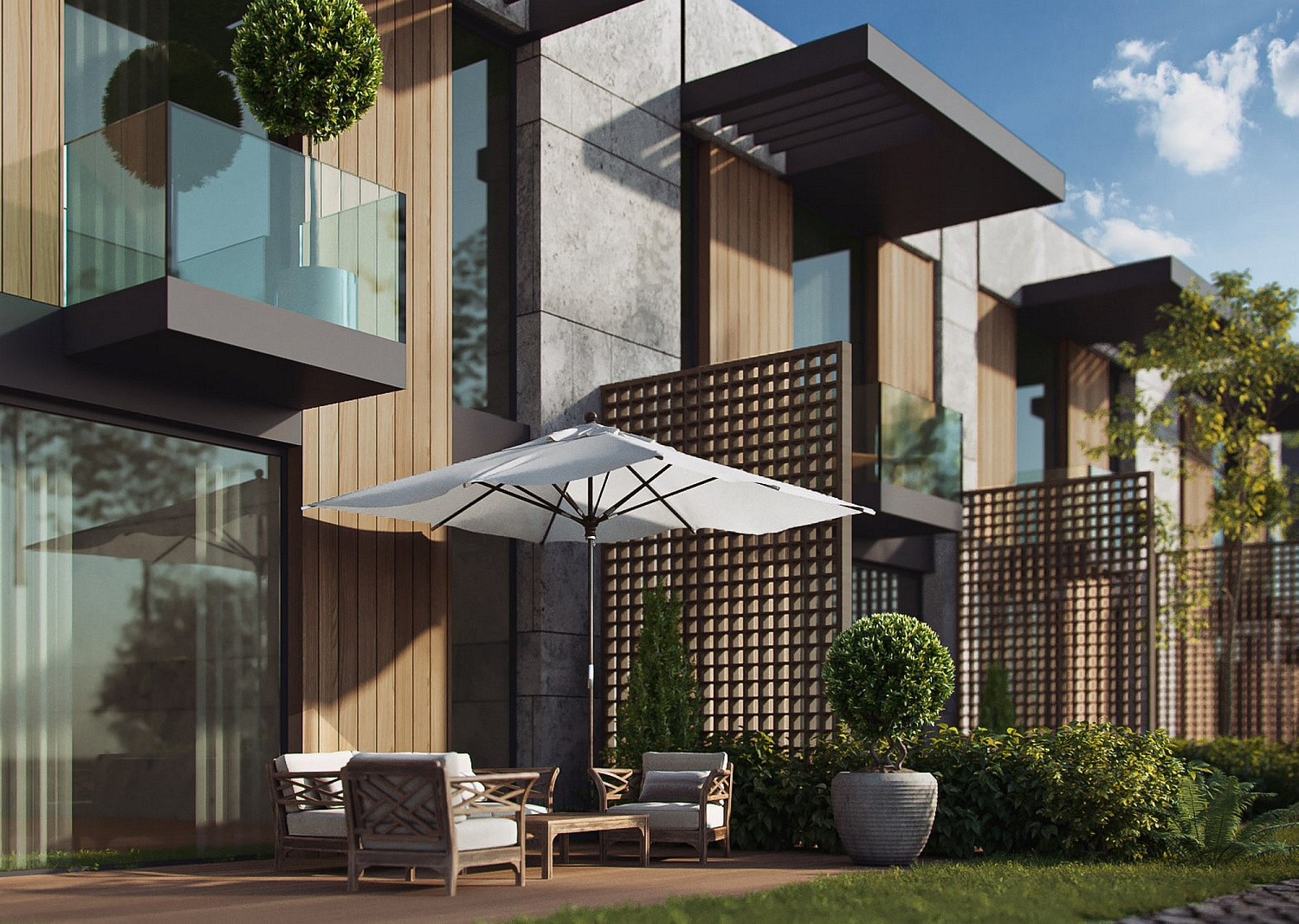 Multifunctional complex with residential and office spaces