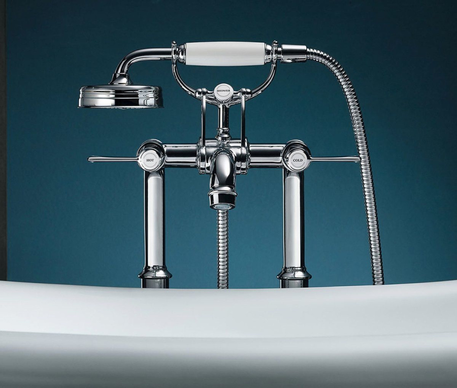 Photo Floor bath mixer Axor Montreux 16547000 with shower set