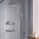 Photo Shower corner set AM.PM Gem 90x90 WK90DJ matte silver