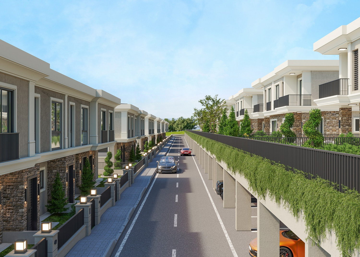 Private complex of villas with their own gardens