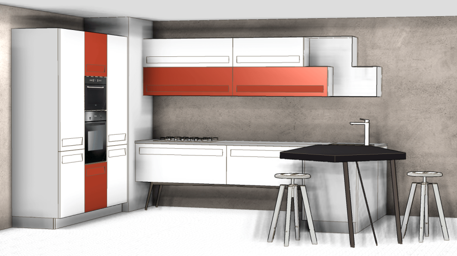 Photo Kitchen Stosa Rewind corner 360 by 215 cm