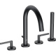 Photo Bath mixer and shower Kludi Nova Fonte 204253915 with shower set black matte