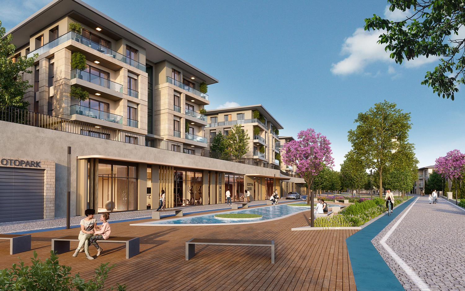 Modern residential quarter with extensive infrastructure