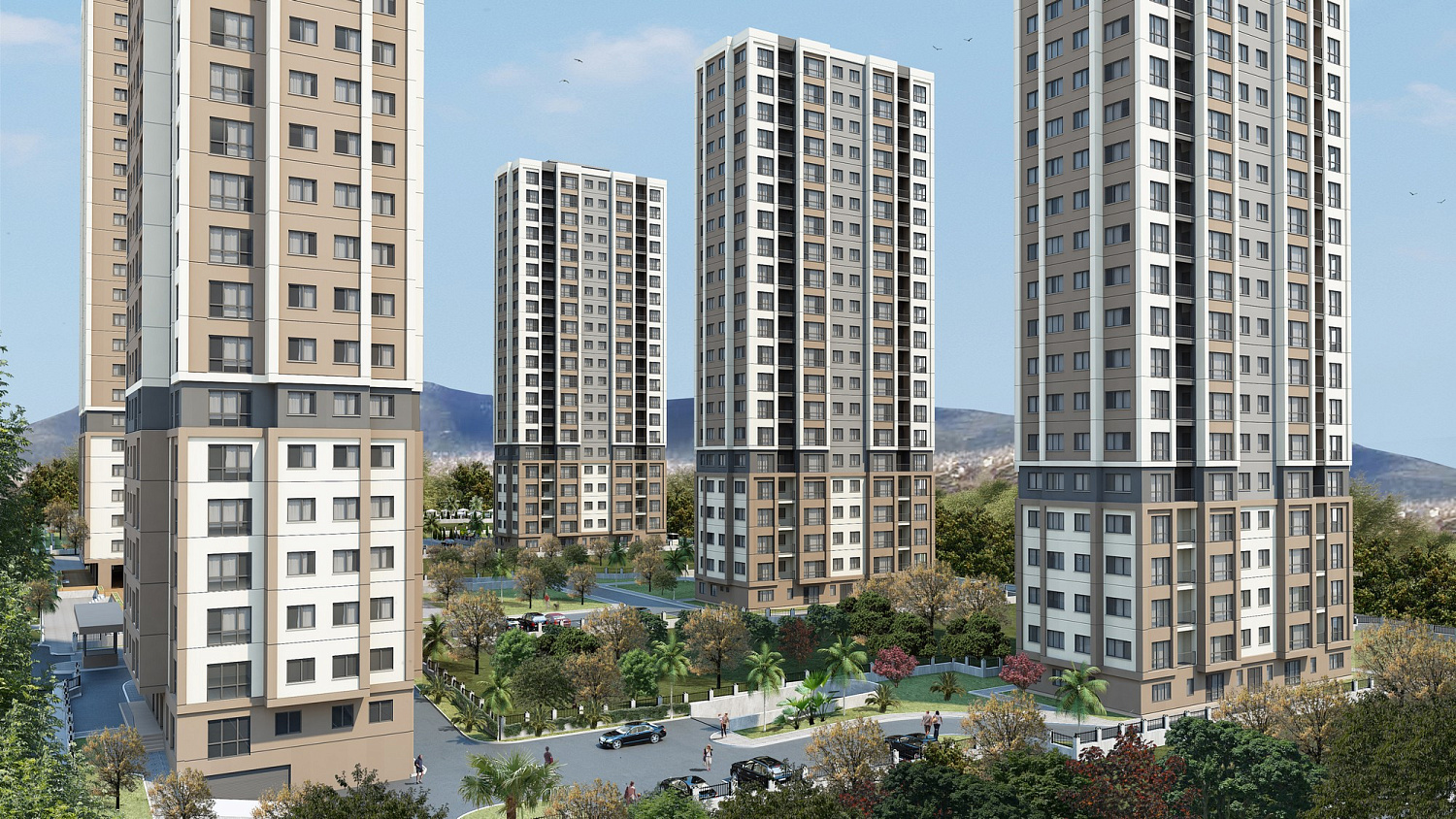 Modern family complex with extensive infrastructure