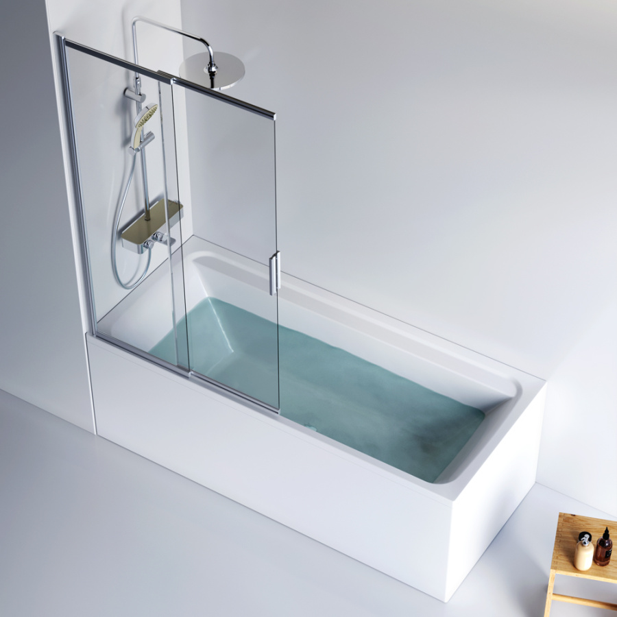 Photo AM.PM Inspire V2.0 180x80 WK52EB bath kit with shower system and accessories