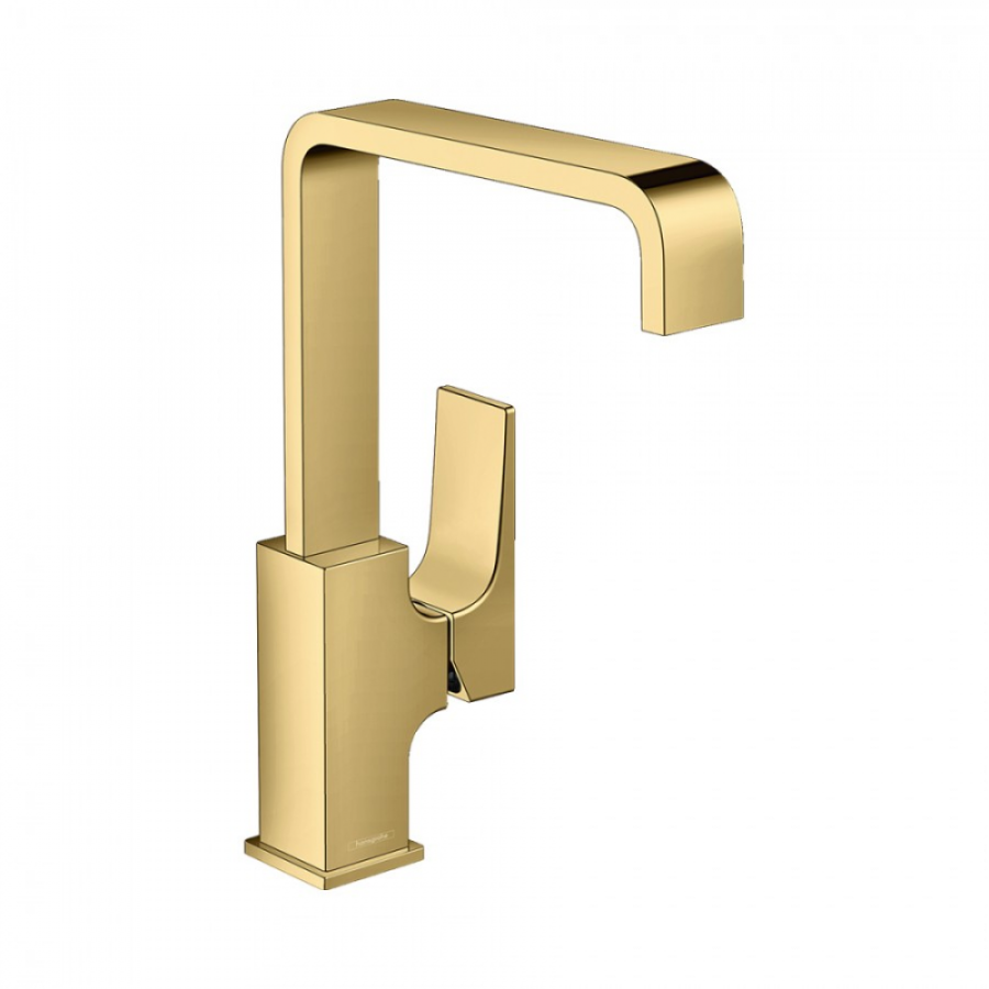 Photo Sink mixer hansgrohe Metropol 230 32511990 with drain valve Push-Open, polished gold