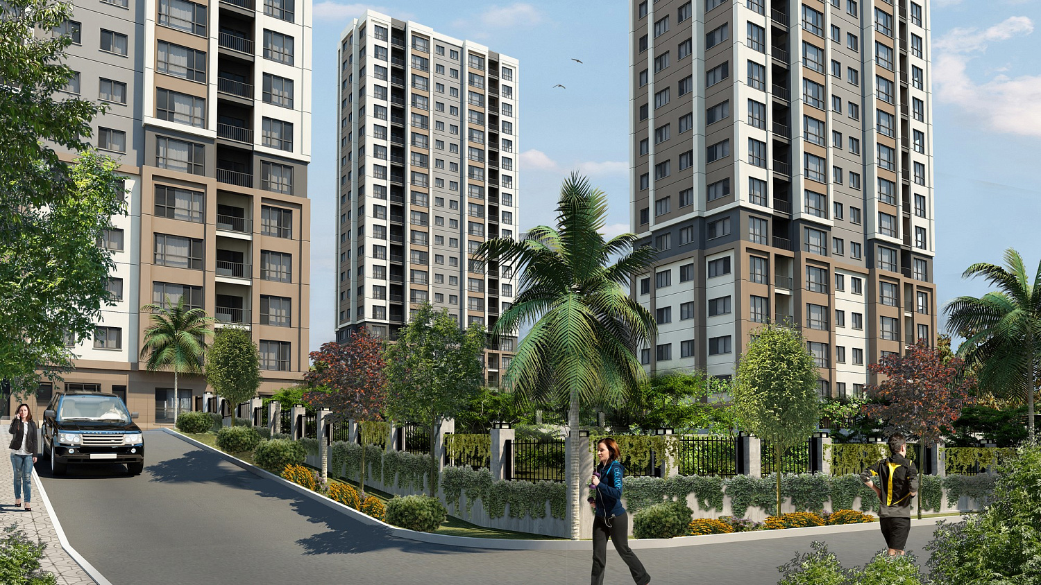 Modern family complex with extensive infrastructure