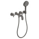 Photo Bath mixer Axor Citterio 39447340 with shower set grinded black chrome