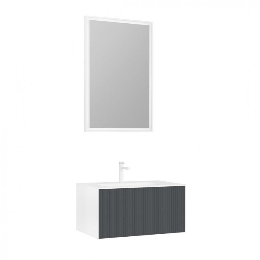 Photo Orka Cube sink cabinet 80 3000371 anthracite matte/white