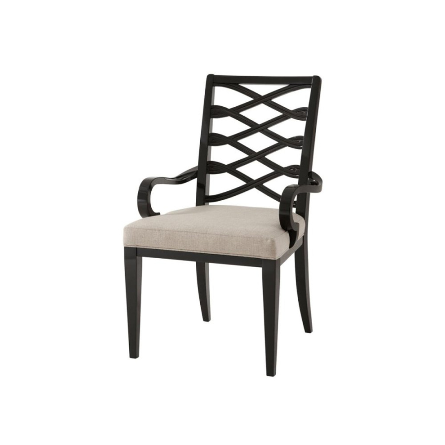 Photo Noella dining chair (with armrests, black)
