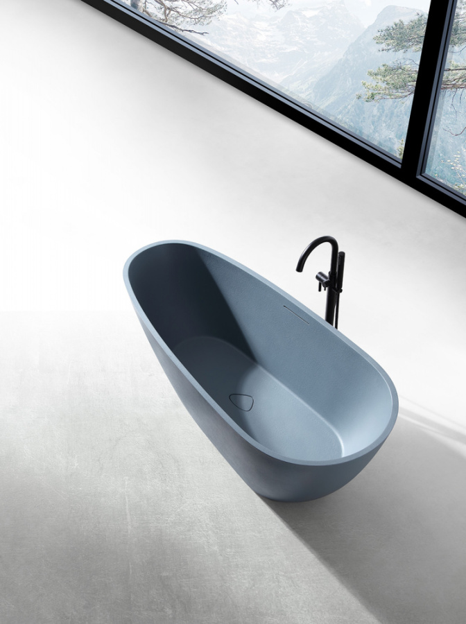 Photo Bath of artificial stone Abber Dortmund 170x75 AM9911G grey