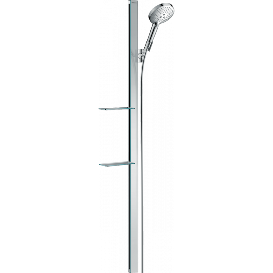 Photo Shower set hansgrohe Raindance Select S 120 3jet 27646000 with a 150 cm bar and soap box, chrome