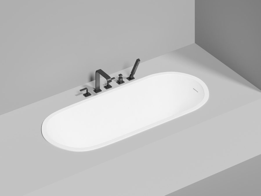 Photo Bath made of artificial stone Salini Ornella Kit 170x70 102413M white matte