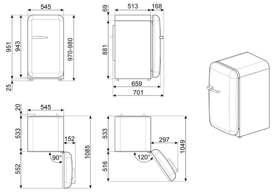 Photo Smeg FAB10RPB5 refrigerator