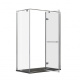Photo Roca Acropolis door right with side panel 140x80 ZRU9307895 glossy chrome, glass transparent