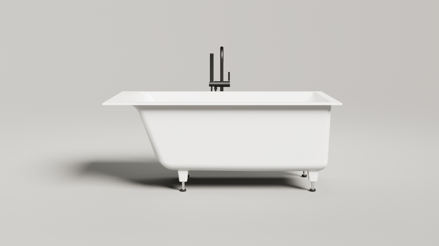 Photo Salini Cascata 150x70 105012M cast marble bath white matte