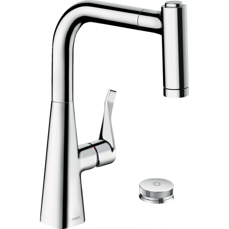 Photo Kitchen mixer hansgrohe Metris Select M71, 220 Eco, 2jet, sBox 73826000 for 2 holes with hood shower, chrome