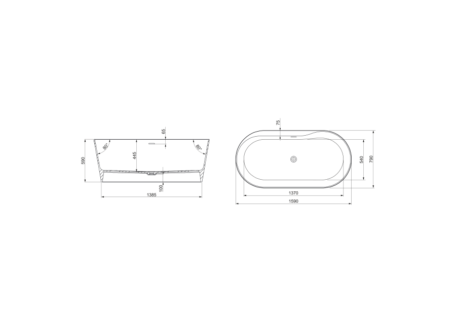 Photo Bath Roca Raina 159x79 248466000 oval white