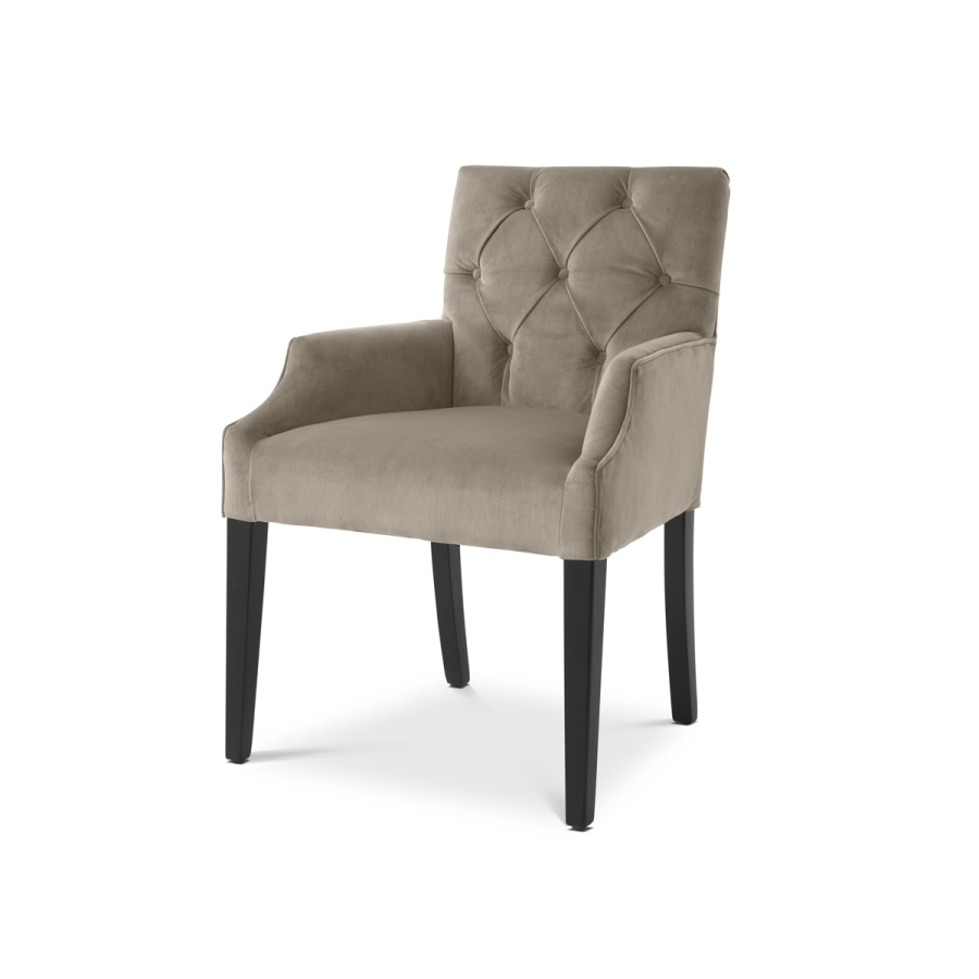 Photo Lunch chair Atena (gray-beige, with armrests)