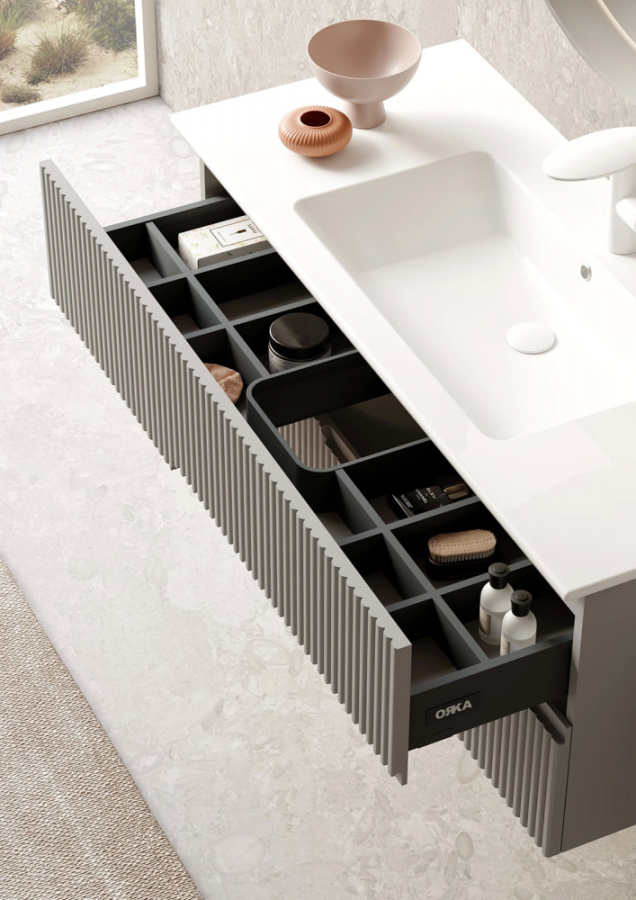 Photo Orka Moonlight sink cabinet 90 5001502 Beige matte/white