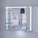 Photo Closet mirrored Keuco Royal Lumos 100 14304172301 with backlit anodized silver/white glass