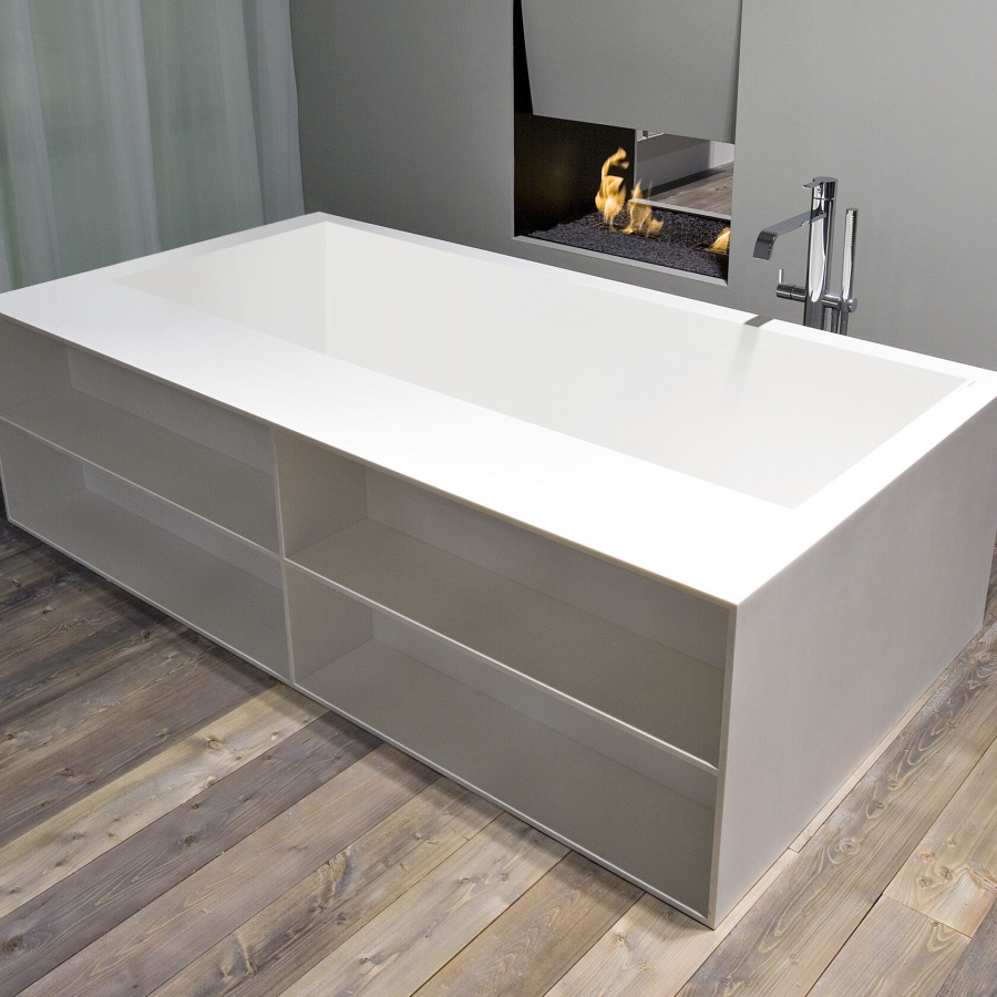 Photo freestanding bath Antonio Lupi BIBLIO 63 190x100 with side panels