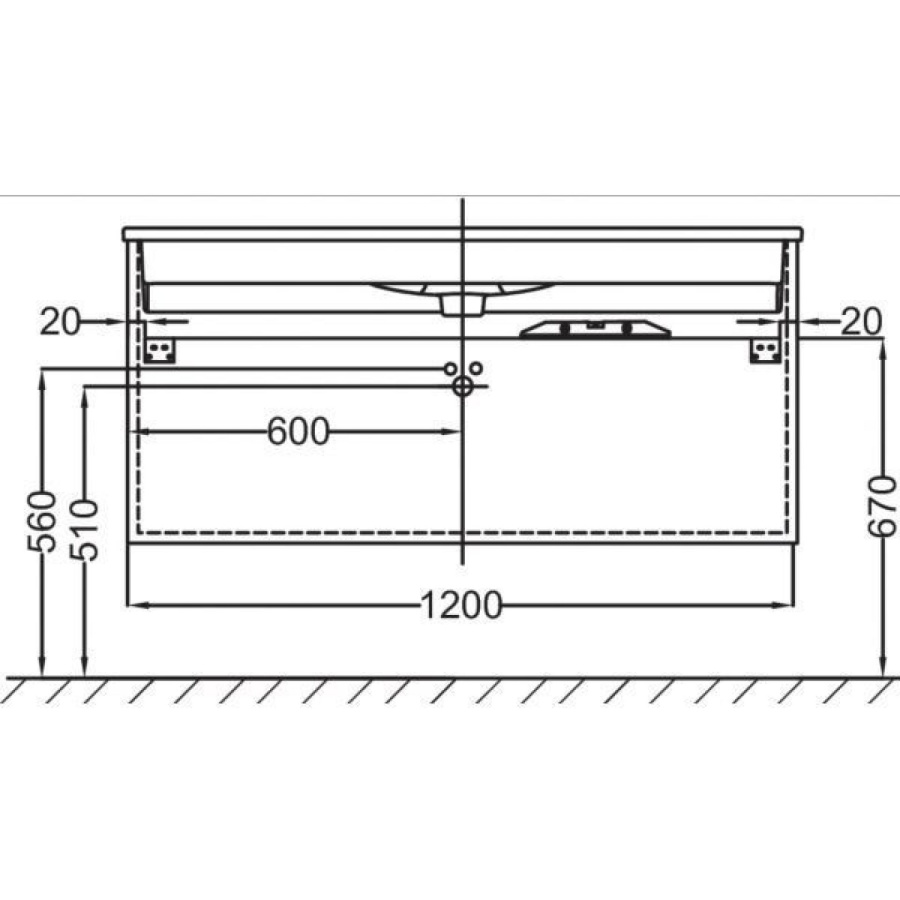 Photo Bathroom under the sink 120 cm Jacob Delafon Vox EB2021-RA-N18 white shiny