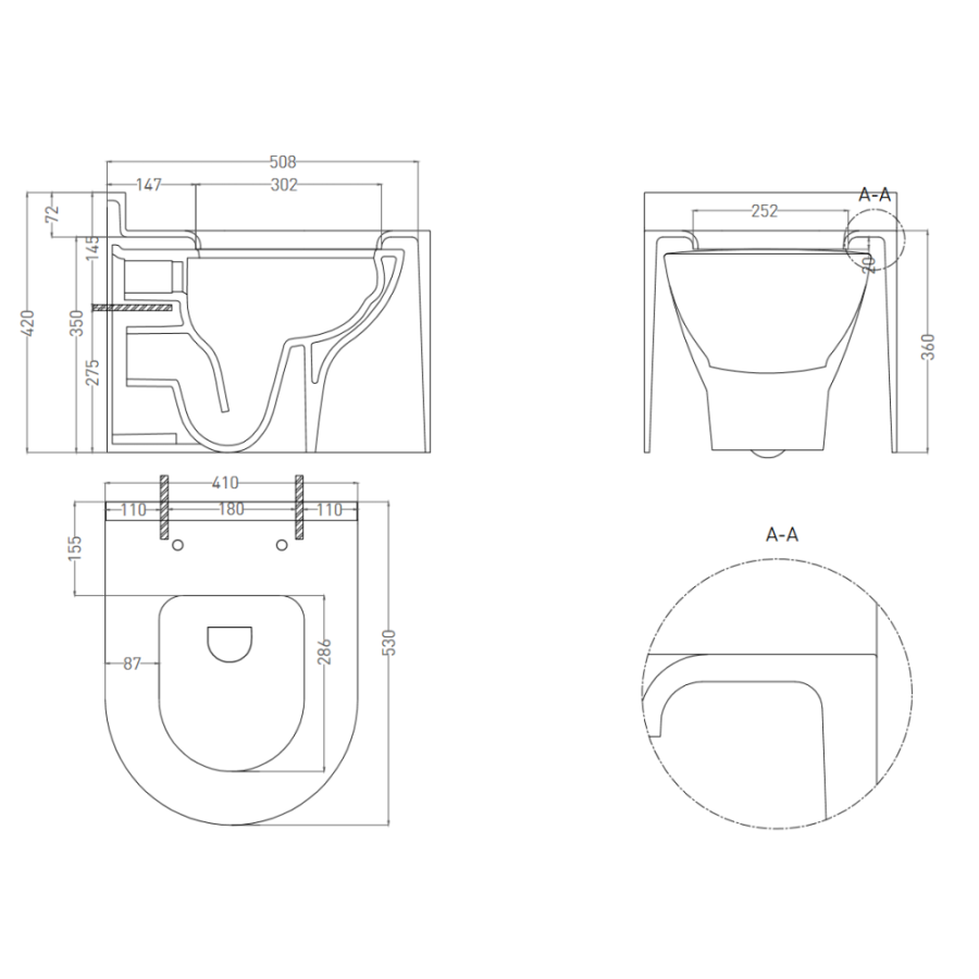 Photo Salini Gemelli 240121KM suspended toilet with seat lid, RAL