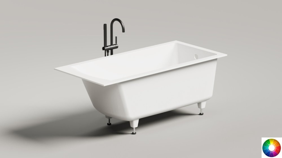 Photo Salini Cascata cast marble bath 150x70 105011MF RAL matte