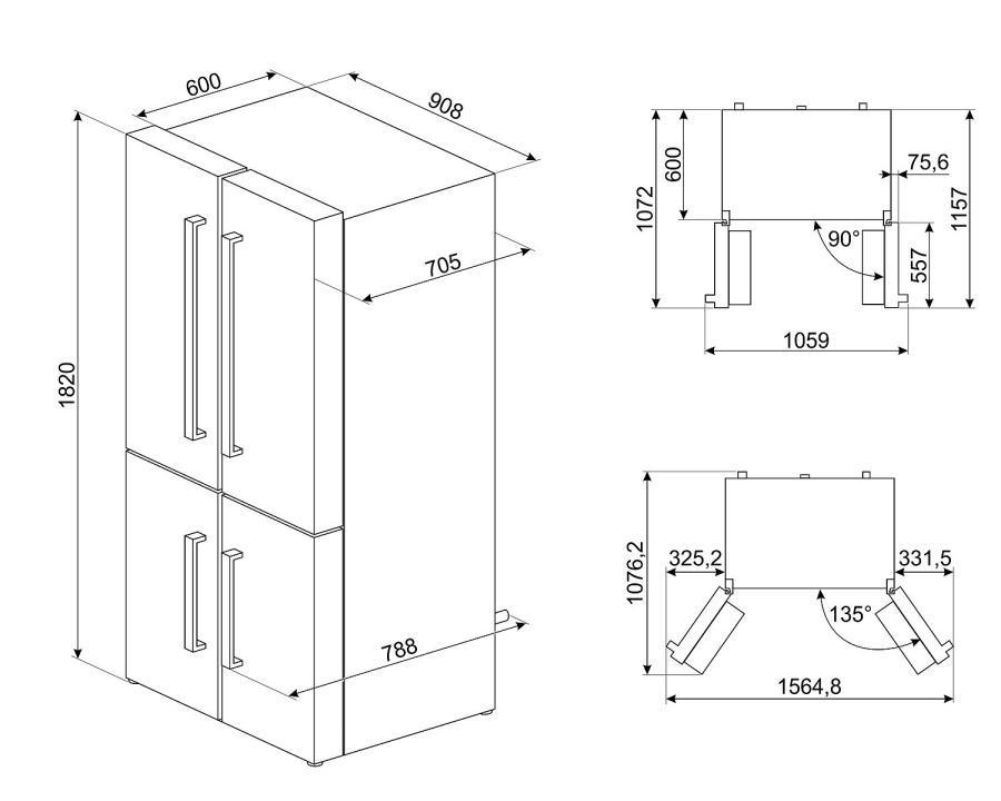 Photo Smeg FQ60BDF Refrigerator