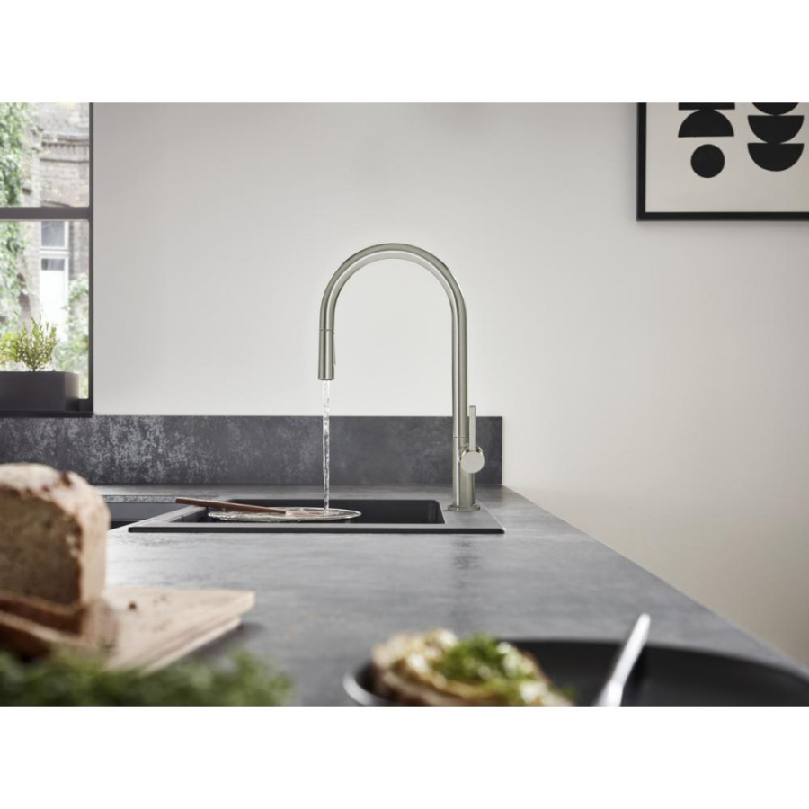 Photo Kitchen mixer hansgrohe Talis M54 72801800 with exhaust shower, steel