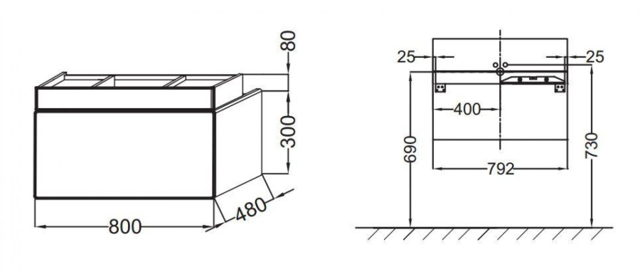 Photo Bathroom under the sink 80 cm Jacob Delafon Terrace EB1186-F32 brown