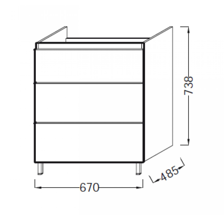 Photo Cube under the sink 65 cm Jacob Delafon Odeon Up EB992-E10 Quebec oak