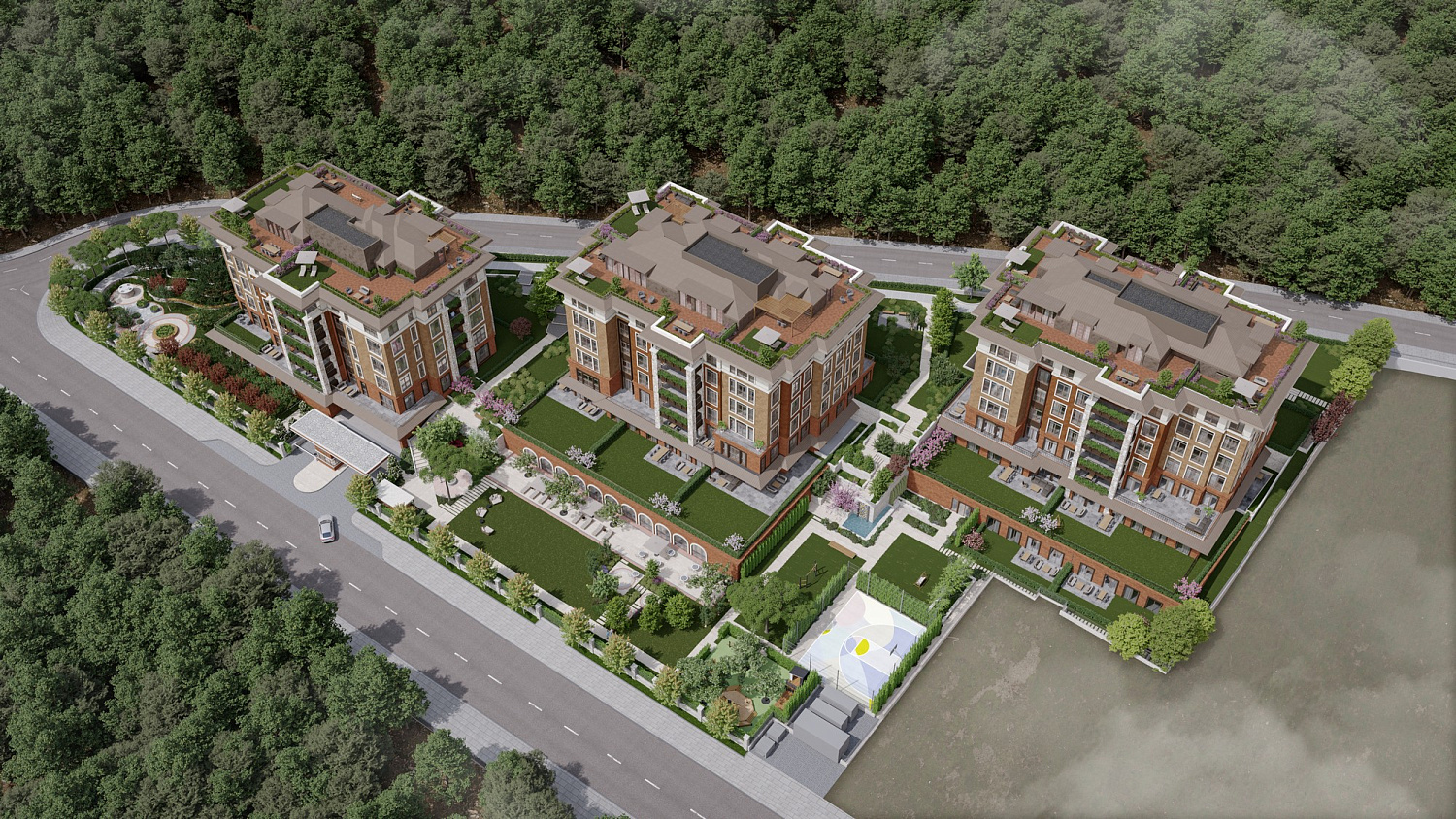 Boutique complex with design architecture