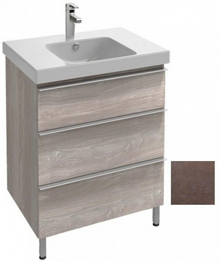 Photo Cube under the sink 67 cm Jacob Delafon Odeon Up EB992-N28, copper concrete