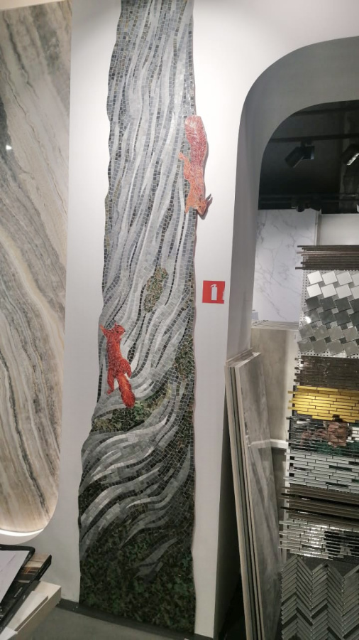 Photo Mosaic panel (Squirrels on a tree) Art & Natura