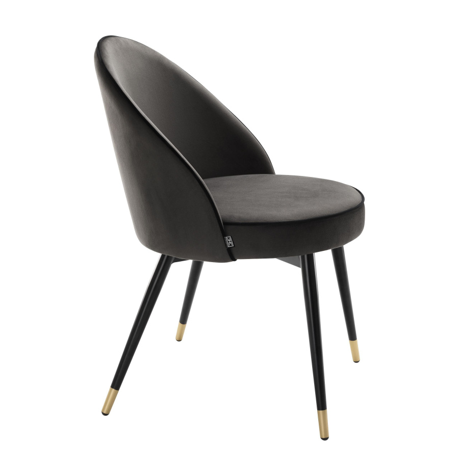 Photo A set of two Cooper dining chairs (gray, velvet)