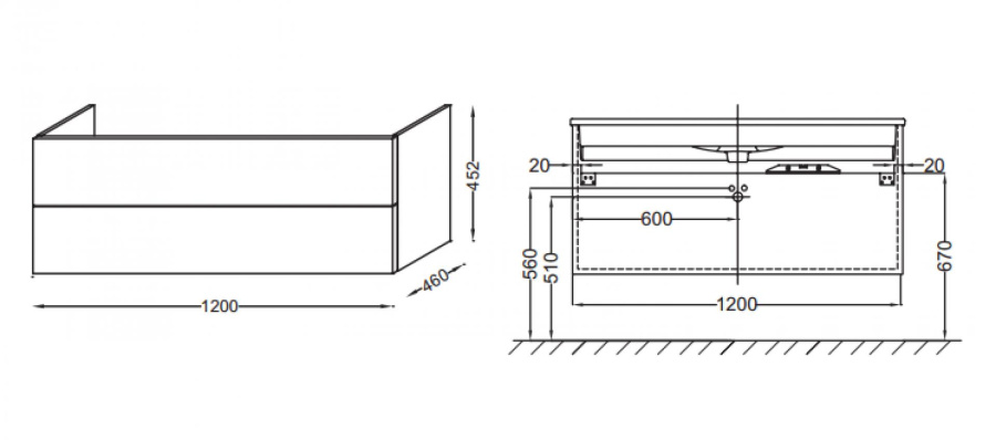 Photo Bathroom under 120 cm Jacob Delafon Vox EB2071-R3-G1C white