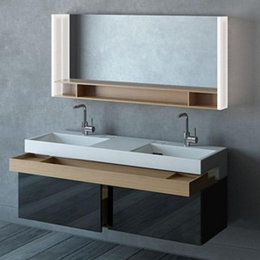 Photo Bathroom under the sink 150 cm Jacob Delafon Terrace EB1189-F26 plum varnish