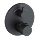 Photo Thermostatic shower mixer Kludi Nova Fonte Puristic 208103915 black matte
