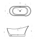 Photo Abber Stein artificial stone bath 169x75 AS9618 white matte