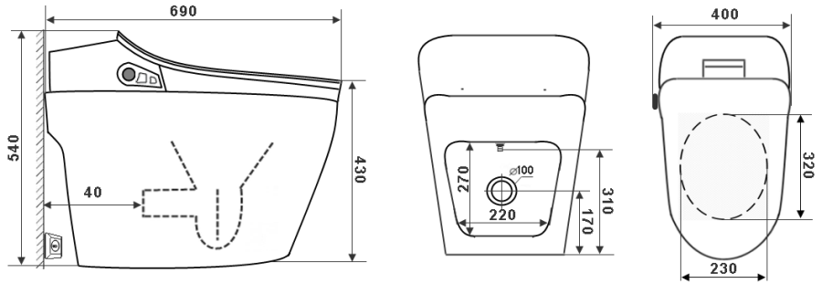 Photo Electronic toilet Timo TE-721
