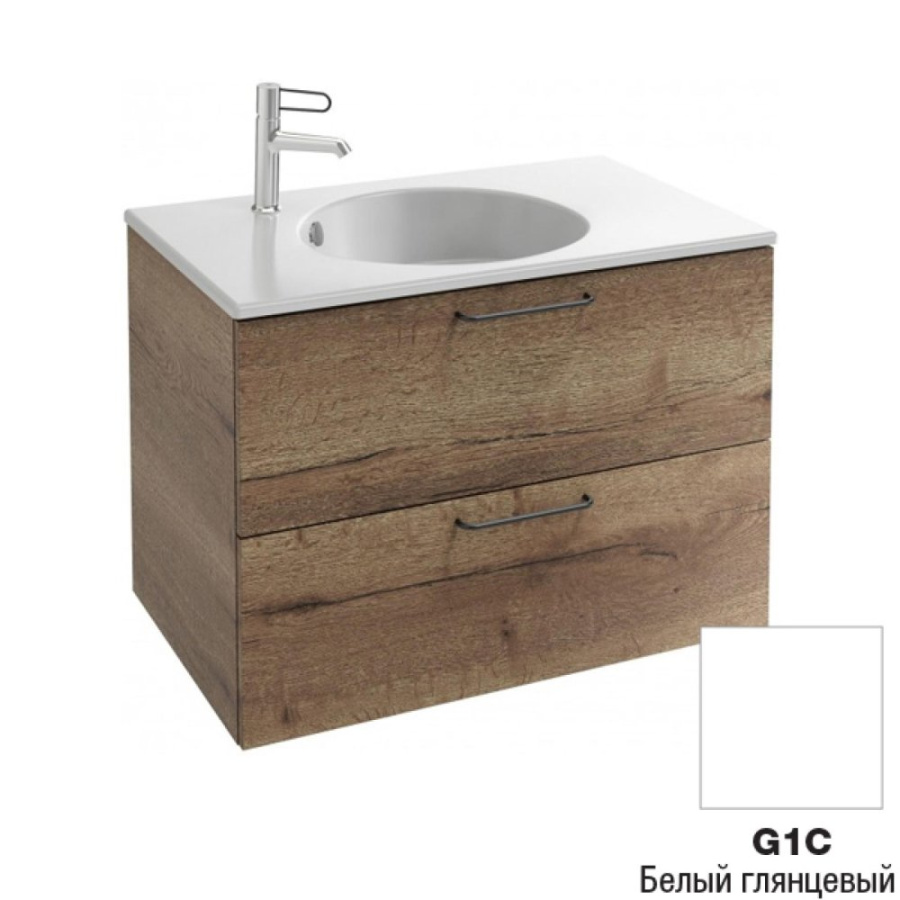 Photo Bathroom under the sink 80 cm Jacob Delafon Odeon Rive Gauche EB2522-R5-G1C white diamond, handle chrome