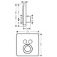 Photo Exterior of the shower thermostat Axor ShowerSelect 36707340 grinded black chrome