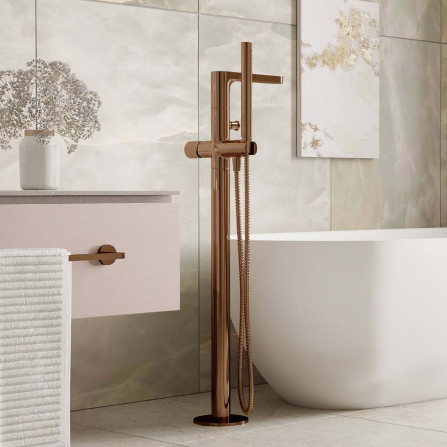 Photo Bath mixer WasserKRAFT Paar 8821 gold