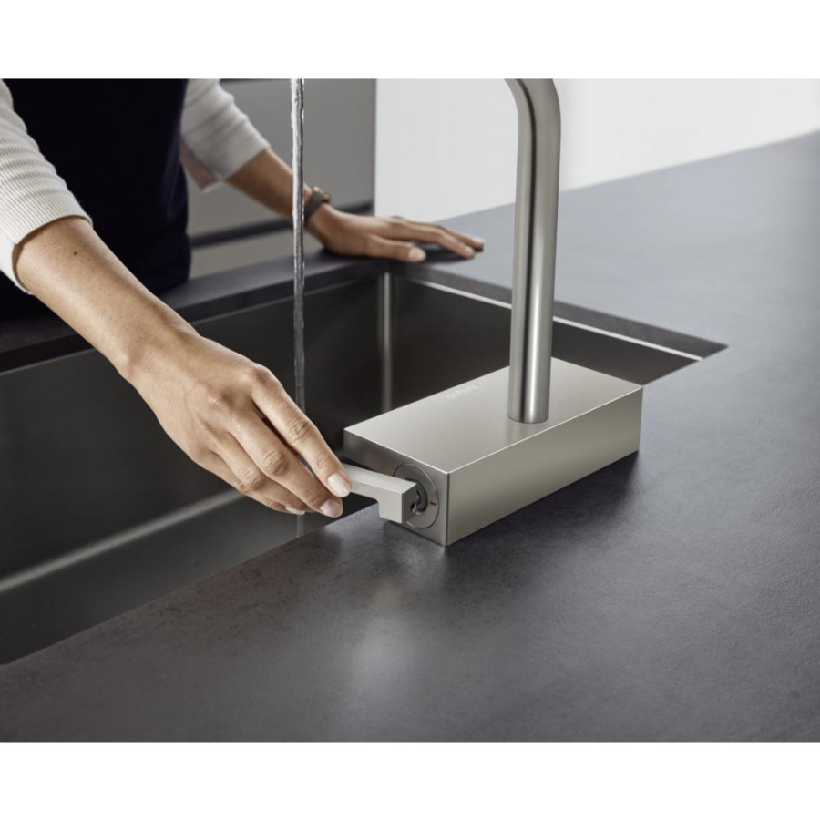 Photo Kitchen mixer hansgrohe Aquno Select M81, 250, 2jet 73836800 with exhaust shower steel